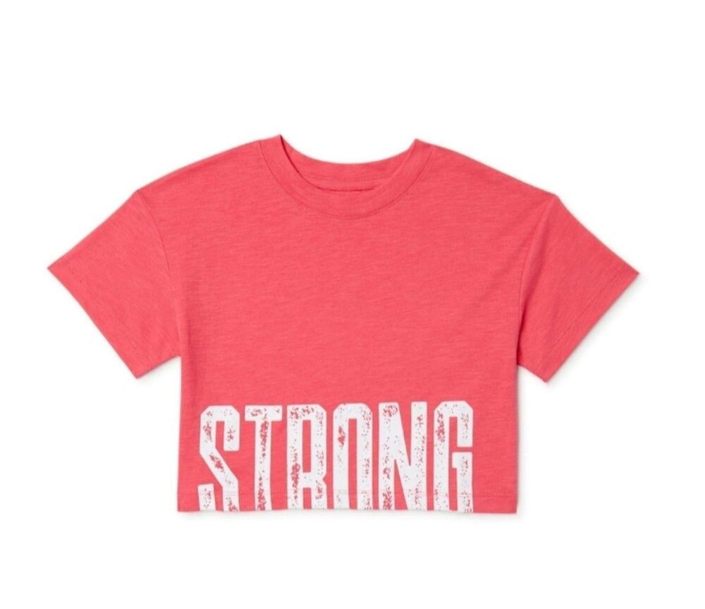 NWT Athletic Works Girls Size L(10-12) Plus Graphic Crop T- Shirt